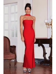 فستان ميدي بنمط شرائح بلا أكمام - 2