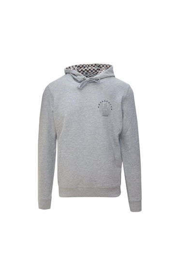 Aquascutum Mens Emblem Hoodie - Grey