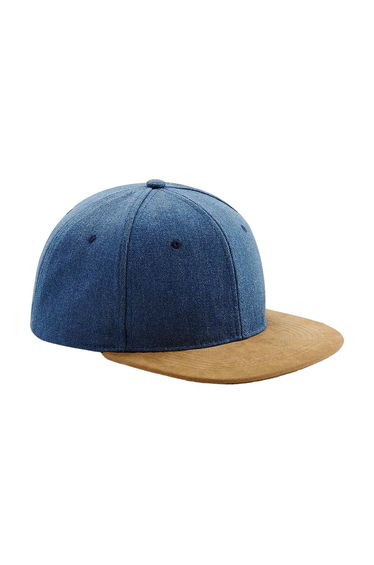 Beechfield Faux Suede Baseball Cap - Denim Blue
