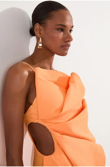 Drama Ruffle Strappy High Leg Swimsuit