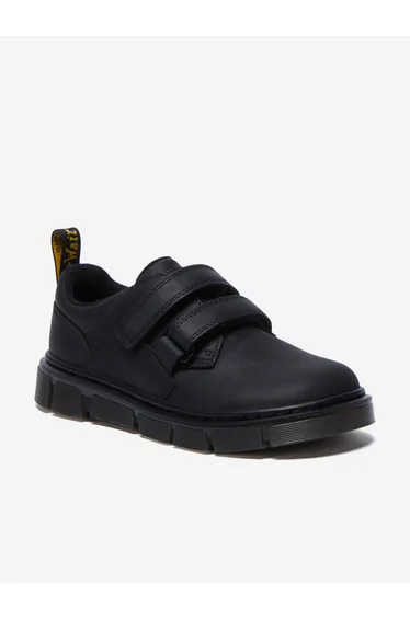 Dr Martens Boys Raffe Leather Strap Shoes in Black
