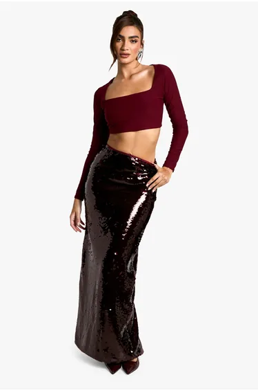 Premium Sequin Maxi Skirt