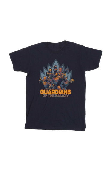 Guardians Of The Galaxy Volume 3 Girls Shield Cotton T-Shirt - Navy Blue