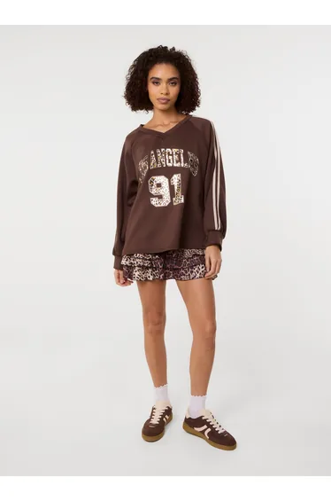 Metallic Leopard Long Sleeve Sports Jersey