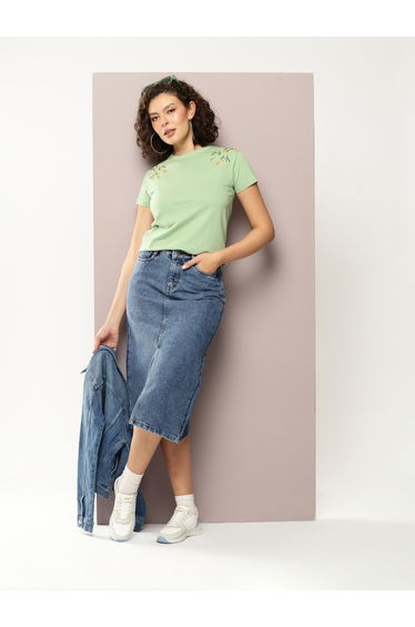 Women Regular Fit Crew Neck T-Shirt