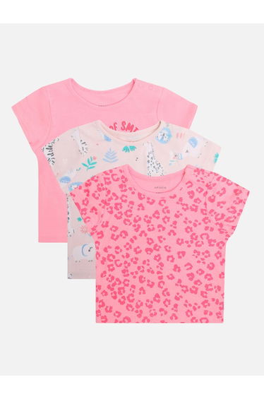 Pack of 3 - Girls Soft Cotton T-Shirt