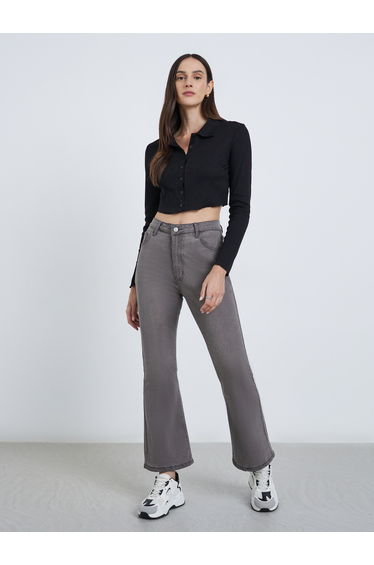 Mid Rise Bootcut Washed Jeans