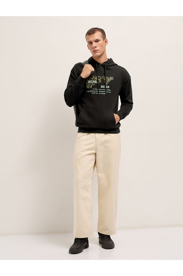 Men Cotton Printed Hoodie