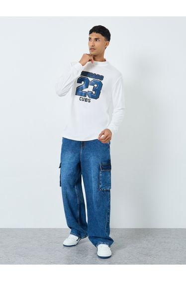 White Chicago Cubs Graphic Slim Fit T-Shirt