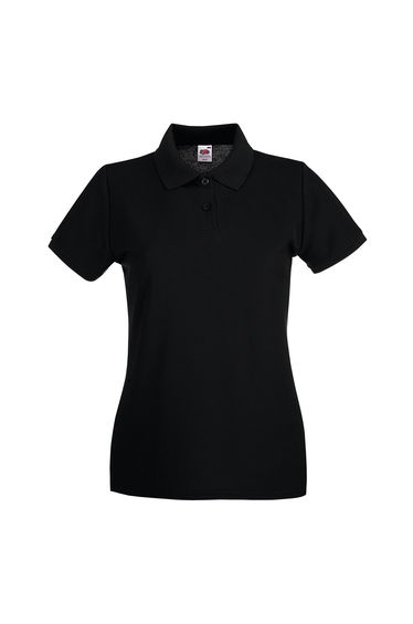 Fruit of the Loom Womens/Ladies Premium Cotton Pique Lady Fit Polo Shirt - Black