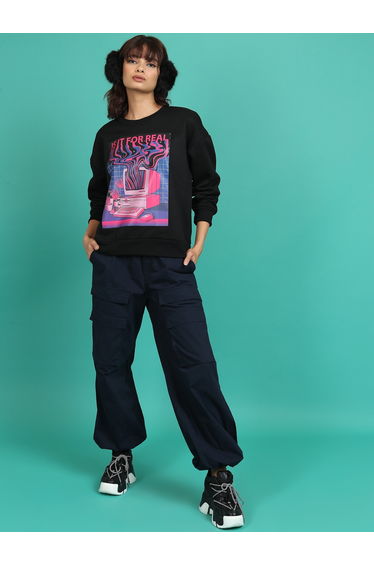 Oversized Graphic Print Sweatshirt