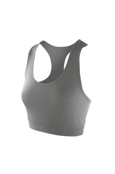 Spiro Womens/Ladies Softex Stretch Sports Sleeveless Crop Top - Cloudy Grey
