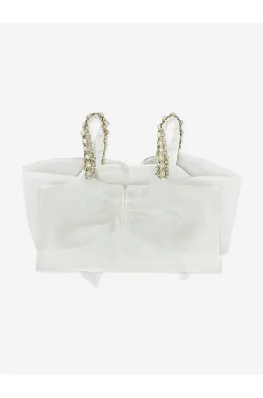 BCBGMAXAZRIA Girls Maxi Bow Top in White