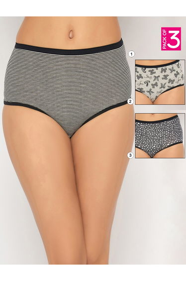 Pack of 3 - Printed Hipster Briefs