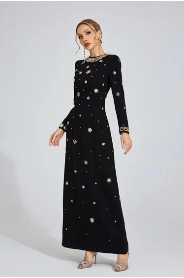 Tallulah Black Star Maxi Dress
