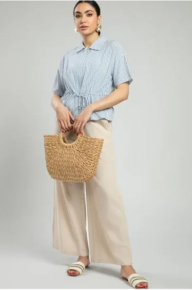 Wide Leg Pull On Pants