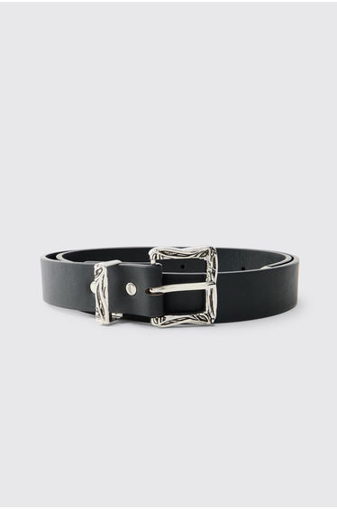 PU Western Buckle Belt - black