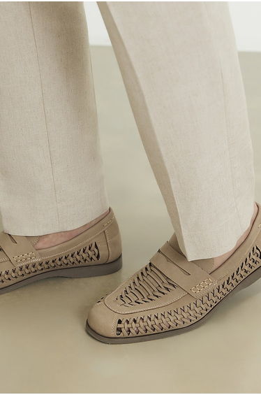Beige Interweave Loafers product thumbnail 4