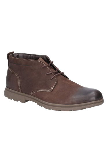 Hush Puppies Mens Tyson Chukka Nubuck Leather Boot - Brown