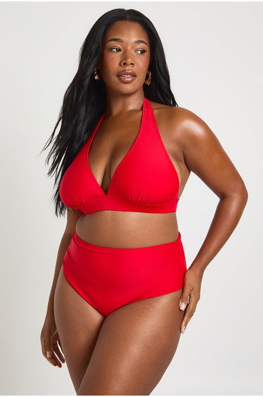 Plus Essentials High Waist Brief - red
