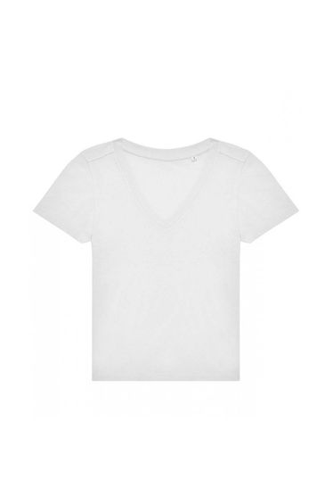 B&C Womens/Ladies V Neck T-Shirt - White