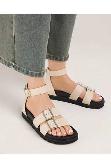 Footbed Two Strap Sandal Ex Wide