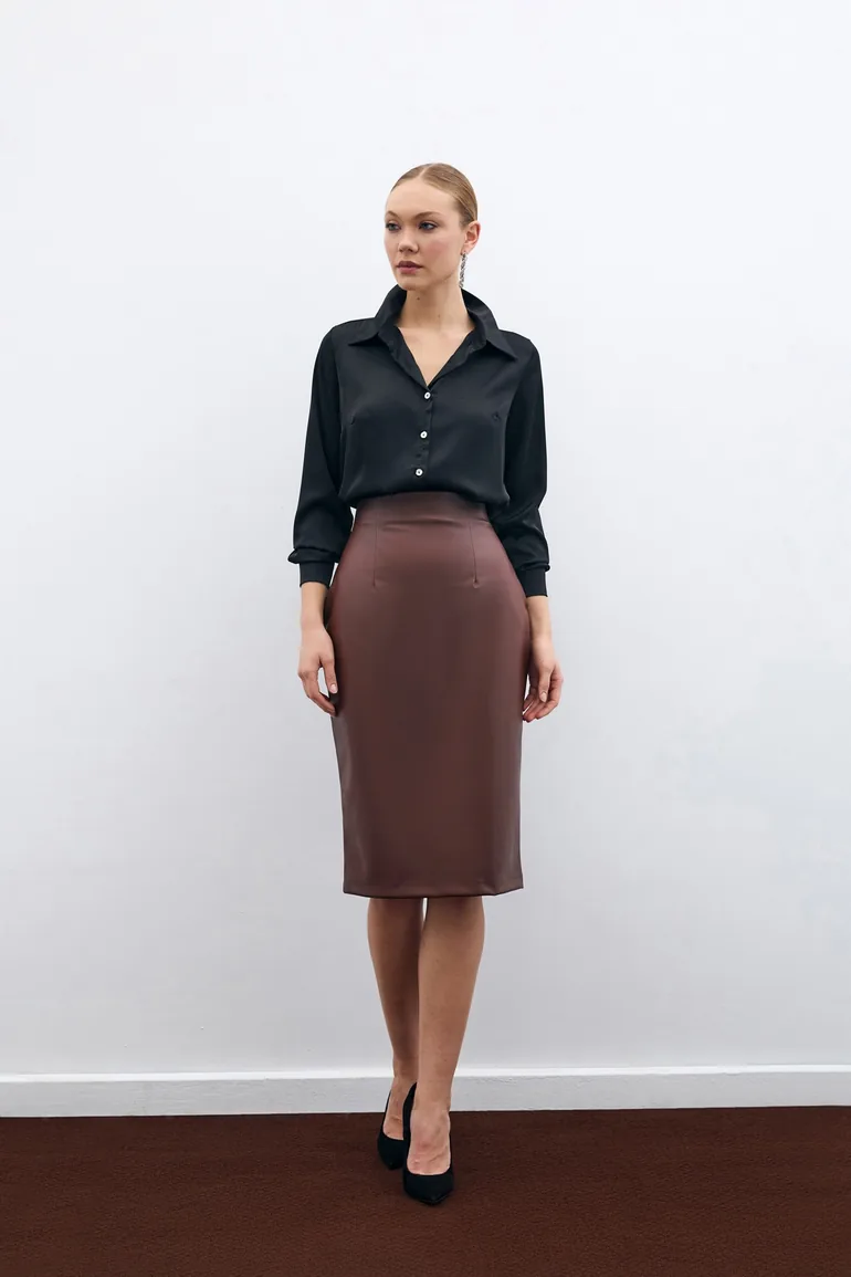 Leather Pencil Skirt - 1