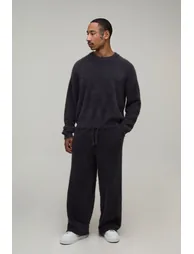 Straight Leg Extreme Fluffy Jogger - black