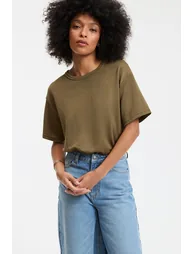 Sequined Crew Neck T-Shirt with Short Sleeves