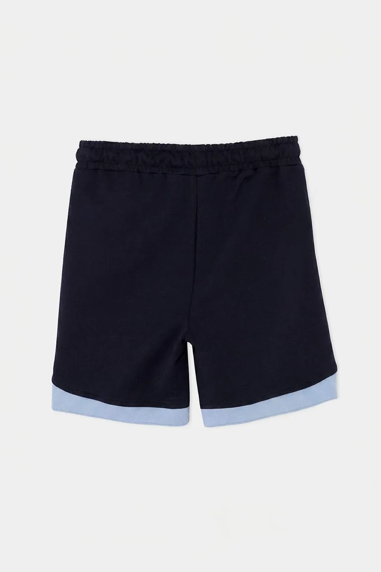 Blue Plain Knitted Bottom - Top Set - 6