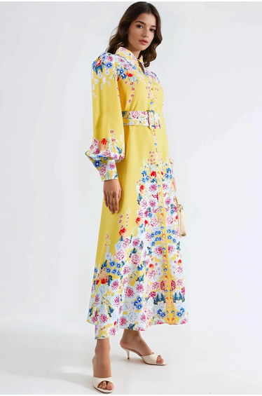 MSN Floral Maxi Dress with Button Closure product thumbnail 2