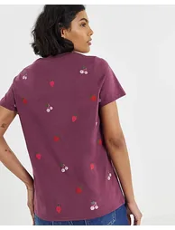 Floral Cross Stitch Tee - 1