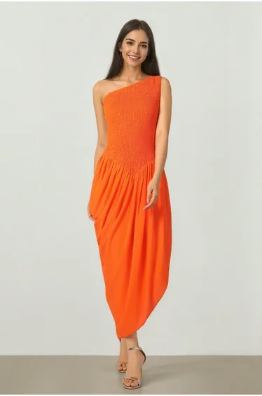 Draped Chiffon Dress