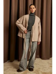 BIPANTOLON Women's V-Neck Tie Casual Jacket - 4