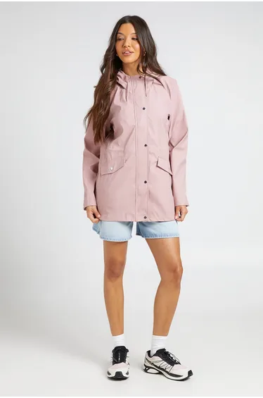 Hooded Rubberised Festival Mac - pink