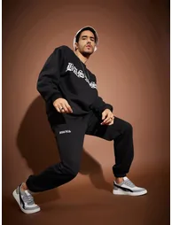 Basic Print Oversized Sweatshirt - 1