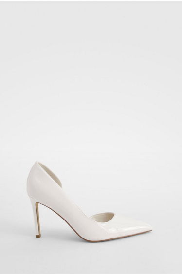 Patent Cut Out Basic Mid Height Court - white product thumbnail 2