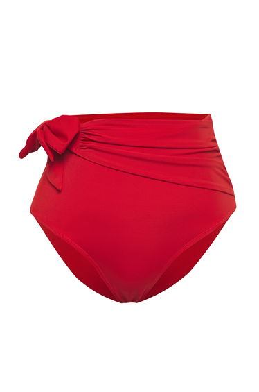 Red Tied High Waist Hipster Core Bikini Bottom product thumbnail 4