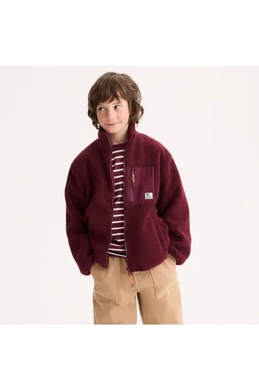 Sherpa Zip-Up High Neck Cardigan