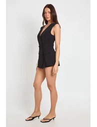 Tailored Skort Playsuit - black - 2