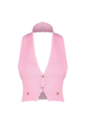 Pink Limited Edition Button Detailed Knitwear Blouse product thumbnail 3