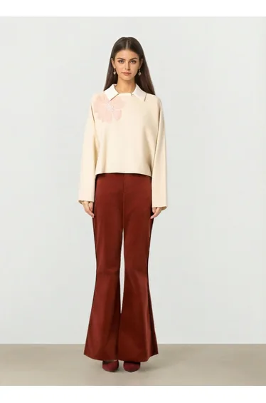 Two-Tone Knit Pullover