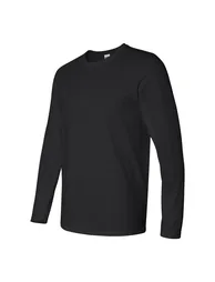 Gildan Mens Soft Style Long Sleeve T-Shirt (Pack Of 5) - Black - 3