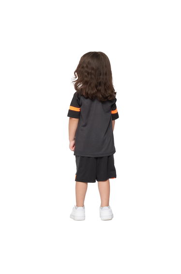 Kings Will Dream Childrens/Kids Zadar T-Shirt & Shorts Set - Black/Shocking Orange product thumbnail 3