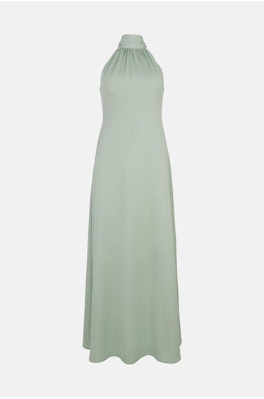 Satin Halter Neck Midi Dress product thumbnail 4