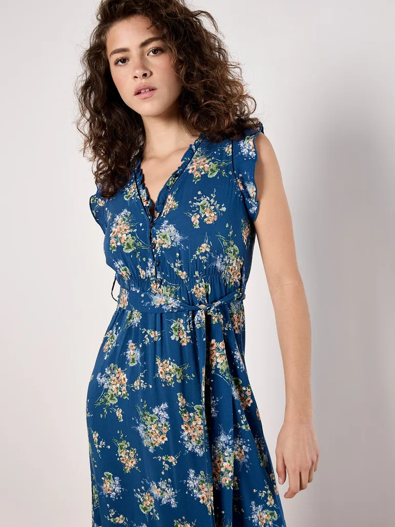Ditsy Floral Print Midi Dress - 2