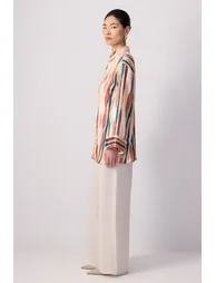STRIP PATTERNED SATIN SHIRT - 2