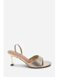 Harmony Gold Open Toe Mid Heel Sandal with Sling back - 2