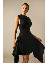Carly Sleeveless Asymmetric Hem Mini Dress - 1