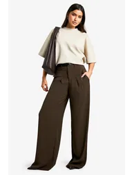 Tall Fluid Belted Wide Leg Trousers